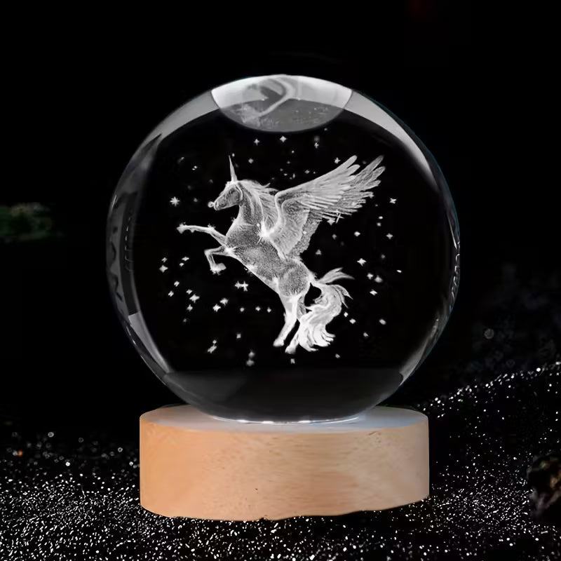 Lumină de noapte unicorn LED cu cristal