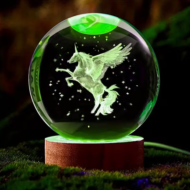 Lumină de noapte unicorn LED cu cristal