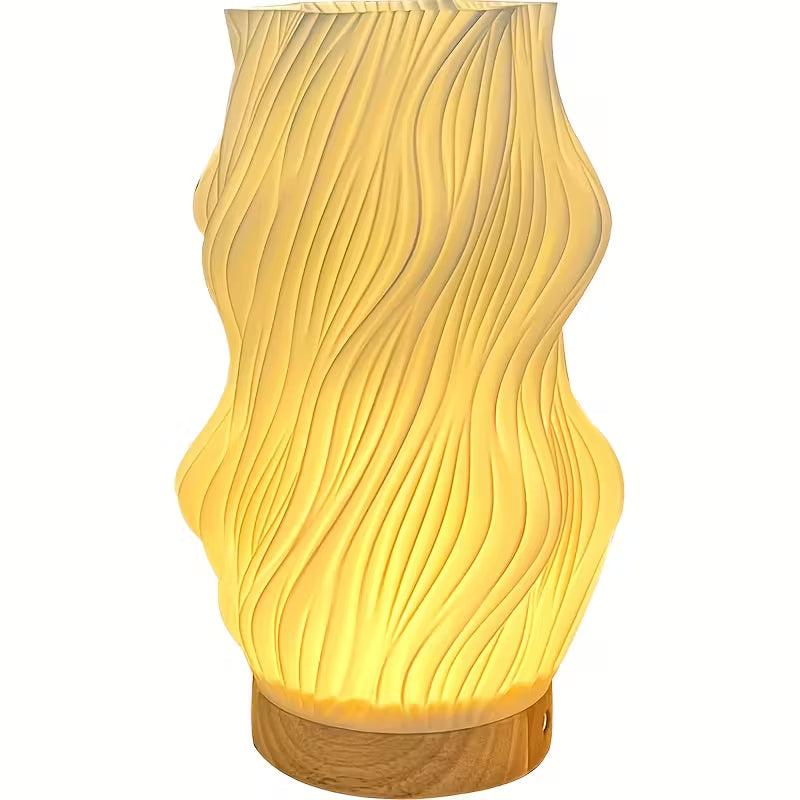 Lampă sculptură texturată exquisită cu design ondulat