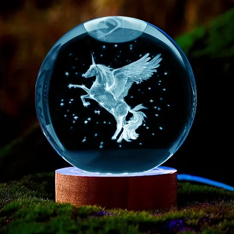 Lumină de noapte unicorn LED cu cristal