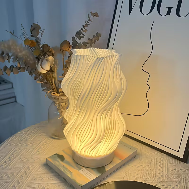 Lampă sculptură texturată exquisită cu design ondulat
