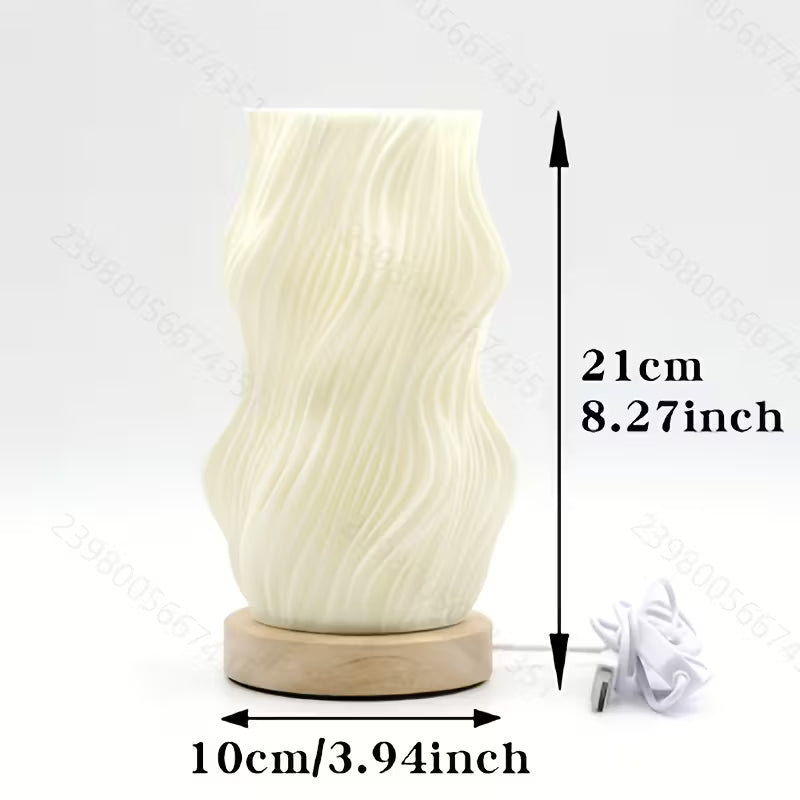Lampă sculptură texturată exquisită cu design ondulat