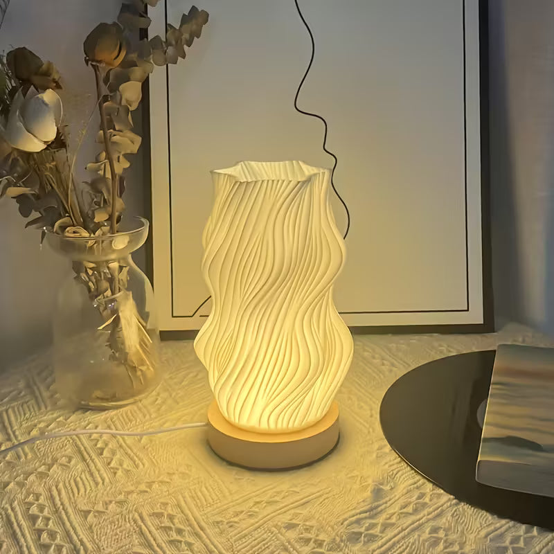 Lampă sculptură texturată exquisită cu design ondulat