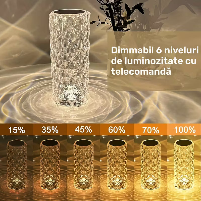 Lampă de masă cu diamant de cristal