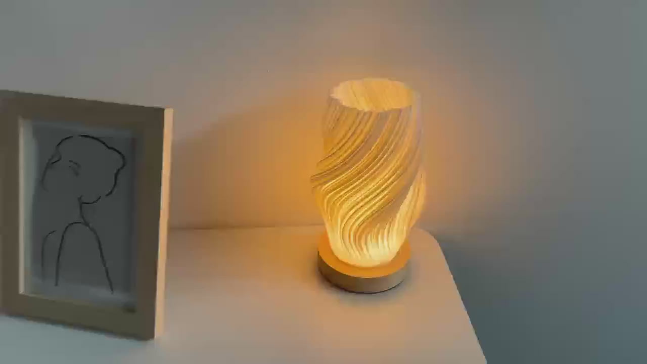 Lampă sculptură texturată exquisită cu design ondulat