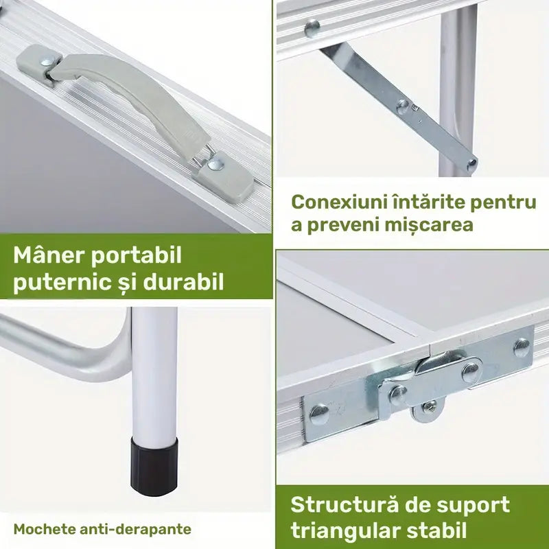 Masă pliabilă portabilă din aluminiu