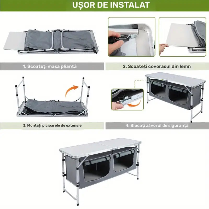 Masă pliabilă portabilă din aluminiu