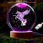 Lumină de noapte unicorn LED cu cristal