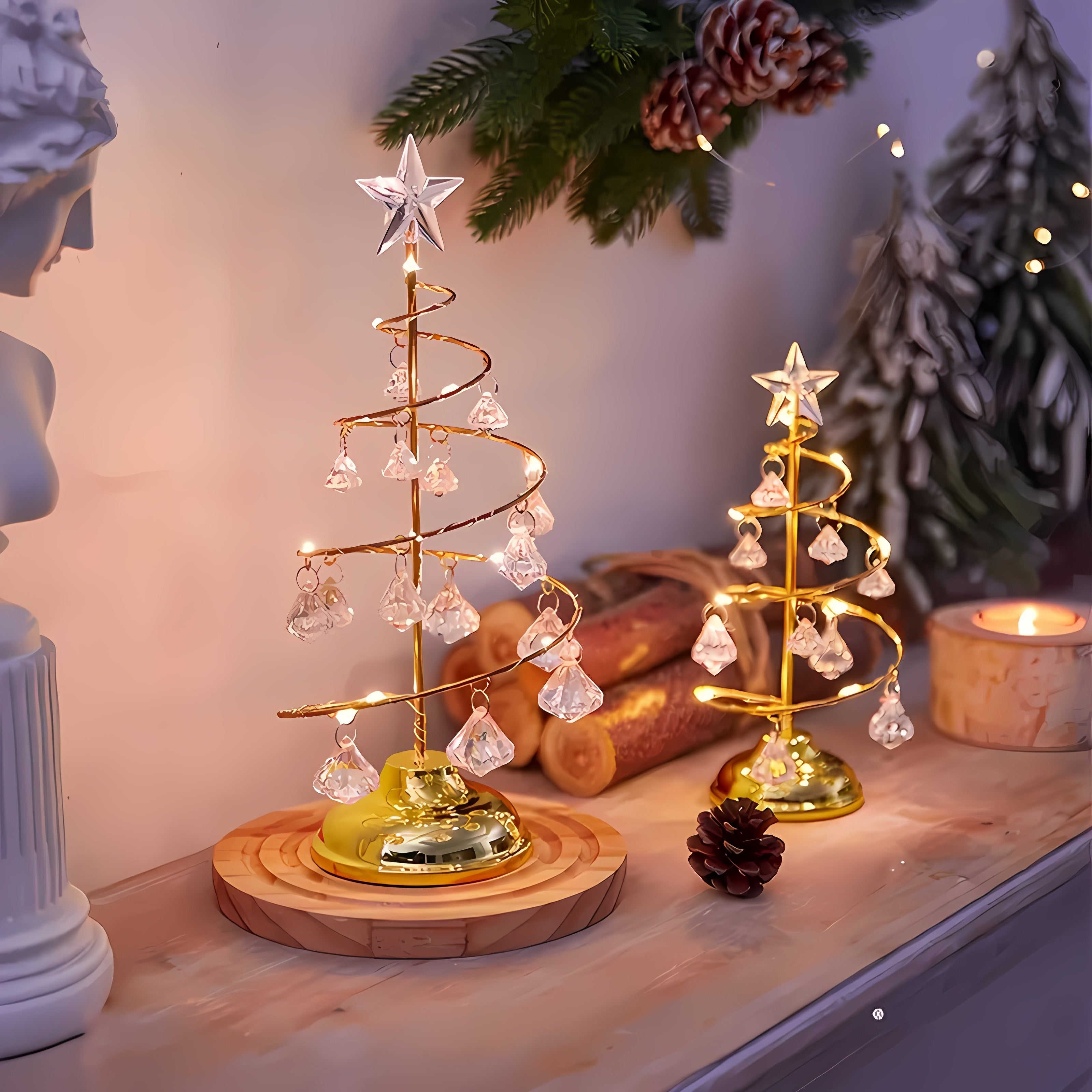 Pom de Cristal cu Diamante Decorativ