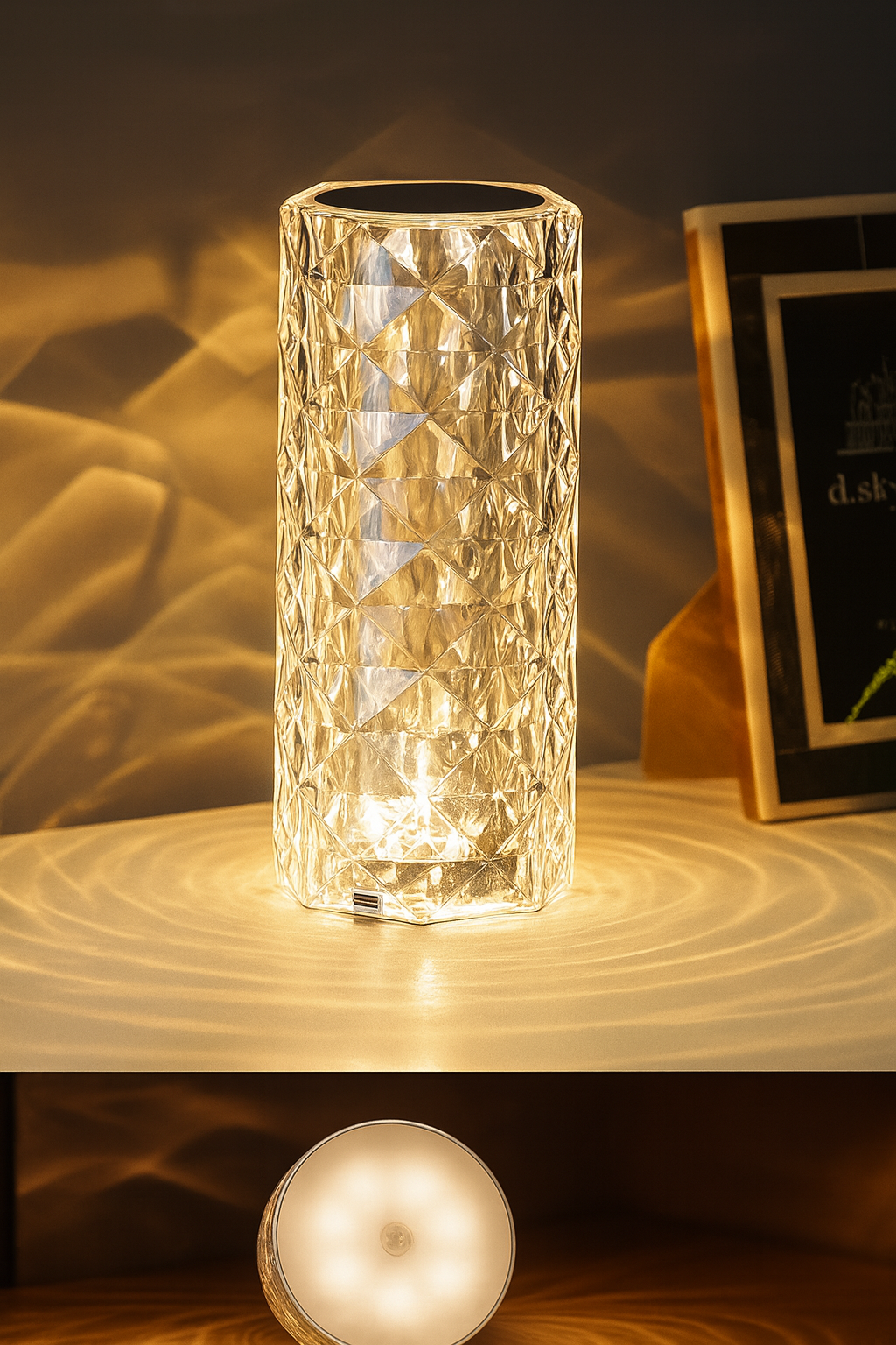 Lampă de masă cu diamant de cristal